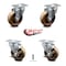 Service Caster 4 Inch High Temp Phenolic Wheel Swivel Top Plate Caster Set with 2 Brakes SCC SCC-20S414-PHSHT-2-TLB-2 - alternate 6